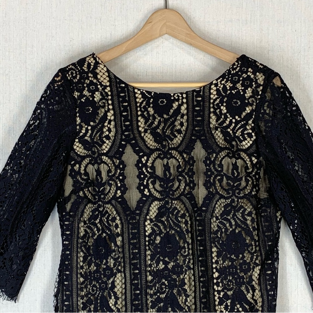 RN‎ Studio~NWT~Women's Elegant Black Lace Party/Cocktail Midi Dress~Sz 10P - Picture 2 of 15